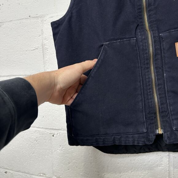 Vintage Carhartt Quilted Artic Vest “Midnight Blue” V02 MDT - Picture 4 of 9